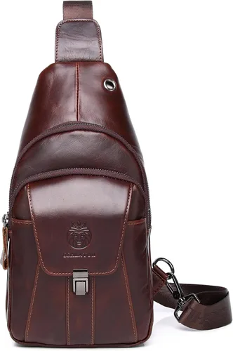 Vista 165 de LUKZIJAES Bolso bandolera de cuero genuino para hombre
