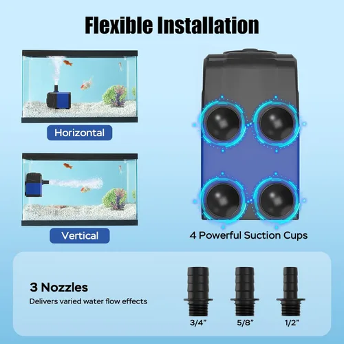 Vista 6 de Bomba sumergible de 400 GPH (1500 L/H, 25 W), bomba de fuente de agua con protección contra sobrecalentamiento, bomba de agua ultra silenciosa