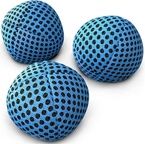 Vista 20 de speevers Juego de 3 pelotas de malabarismo para principiantes y profesionales, 14 colores disponibles, 2 capas de red y estuche de transporte, bolas