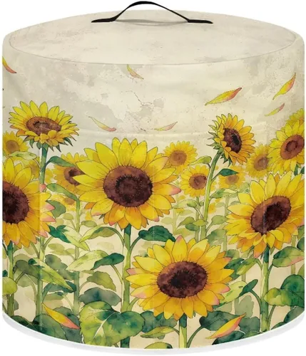 Vista 47 de Suobstales Cubierta antipolvo con estampado de girasol para olla instantánea de 6 cuartos de galón, diseño de nota musical, cubierta de olla a Nota