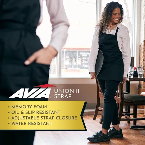 Vista 2 de Avia Avi-Union II - Zapatos antideslizantes con correa para mujer, cómodos zapatos de seguridad para el trabajo, enfermería, restaurantes y caminar