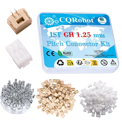 Vista 125 de CQRobot JST EL 4.5 mm de paso 2 pines conector electrónico IC macho, enchufes hembra carcasa y kit de terminales de crimpado en T macho/hembra. 50