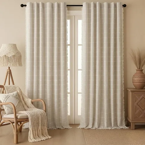 Vista 17 de Cortinas opacas estilo bohemio verde salvia de 96 pulgadas, 2