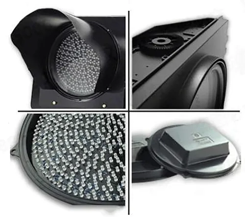 Vista 5 de Semáforo LED industrial de 7.874 in (8 pulgadas), 3 luces rojas, amarillas, verdes, luz de señal de tráfico para PC, carcasa de PC, impermeable