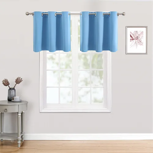 Vista 139 de ChrisDowa - Cortinas cortas para ventana de 40 pulgadas para dormitorio - Cortinas cortas con ojales y aislamiento térmico para oscurecer