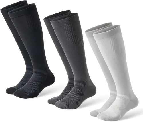 Vista 18 de Calcetines de compresión para mujeres y hombres, soporte de 15-20 A01-negro/gris/verde