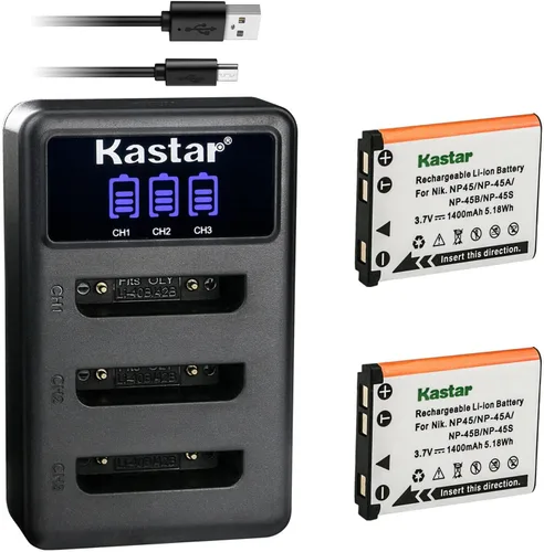 Vista 6 de Kastar Cargador de batería USB triple LCD compatible con Fujifilm FinePix JX400 JX405 JX420 JX500 JX520 JX530 JX540 JX550 JX560JX580 JX590 JX600