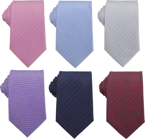 Vista 48 de WeiShang Lote de 6 corbatas clásicas de seda para hombre, corbatas tejidas jacquard