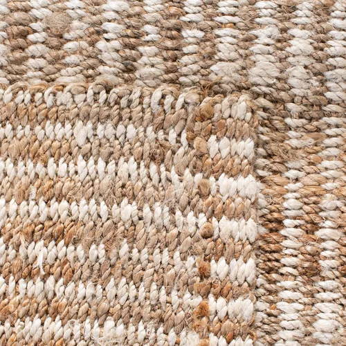 Vista 6 de SAFAVIEH Natural Fiber Collection - Alfombra decorativa de 2 x 3 pies, natural y marfil, hecha a mano, yute a rayas, ideal para zonas de alto