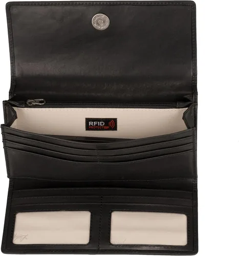 Vista 5 de Lady Conceal Hope RFID Cartera de cuero con cordones (negro)