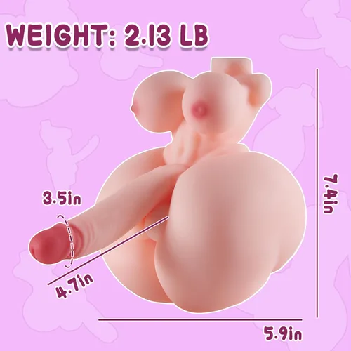 Vista 2 de Mini muñeca sexual FUTA juguete sexual para hombres, pequeñas muñecas sexuales trans, consolador de bolsillo con tetas y culo, muñecas sexuales