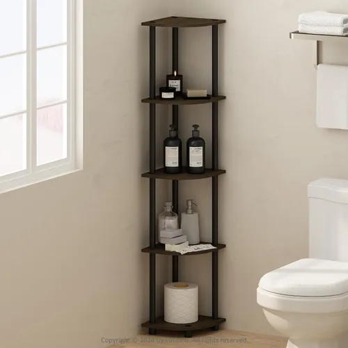 Vista 17 de Furinno Turn-N-Tube Organizador de encimera de cocina, estante organizador de encimera de esquina de 2 niveles, estante esquinero, para cocina