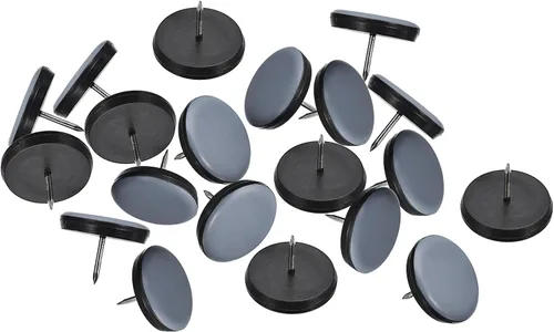 Vista 8 de uxcell Protectores de suelo para patas de silla, 24 piezas de 5/8 pulgadas – Deslizadores redondos de PTFE para muebles, almohadillas para muebles