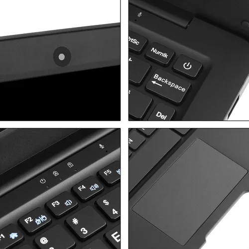 Vista 5 de Portátil de 10,1 pulgadas en línea Aprendizaje ordenador portátil Windows 10 OS Preinstalado Quad Core 32GB Netbook HDMI Webcam Oficina Netflix Negro