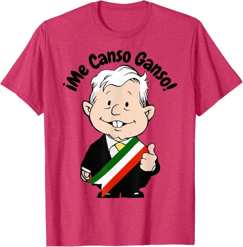 Vista 30 de AMLO Amlito Me Canso Ganso - Camiseta con diseño de dibujos animados mexicanos Gris Oscuro