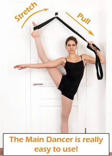 Vista 2 de Estiradora de Piernas Ajustable - Banda Elástica de Ballet para Alargar - Fácil Instalación en Puerta - Correa de Piernas para Flexibilidad