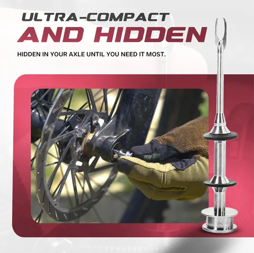 Vista 5 de Kit de Reparación de Neumáticos Sin Cámara MTB de Every Rider's Must - Herramienta de Enchufe de Neumáticos de Bicicleta Se Almacena en el Eje