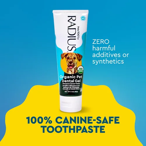 Vista 10 de RADIUS USDA - Pasta dental orgánica canina para mascotas, 1 unidad, 3 onzas, pasta dental no tóxica para perros, diseñada para limpiar los dientes