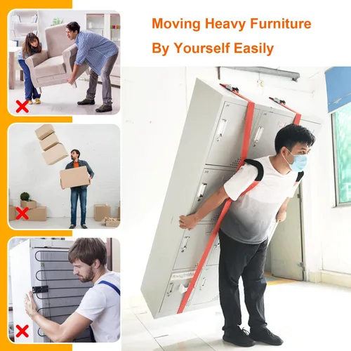 Vista 3 de Correas de hombro para muebles, Correa de hombro de una persona para levantar y mover con asas ajustables para arnés para mover muebles