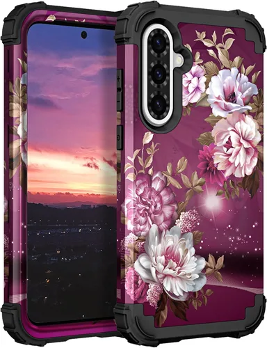 Vista 37 de Hocase Funda para Galaxy A37 5G, protección resistente a prueba de golpes, parachoques de goma de silicona suave+funda protectora híbrida
