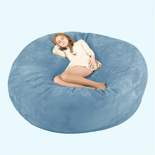 Vista 10 de Funda para silla puff (sin relleno), lujosa silla gigante de 6/7/8 pies para organizar juguetes de felpa o espuma viscoelástica