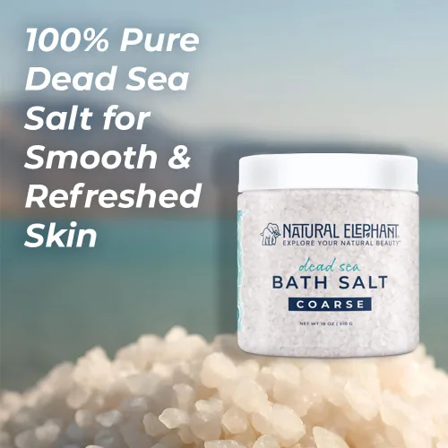 Vista 5 de Natural Elephant Baño de sal del mar muerto y remojo de pies para relajación y nutrición, 100% puro con aceite esencial, grano grueso medio