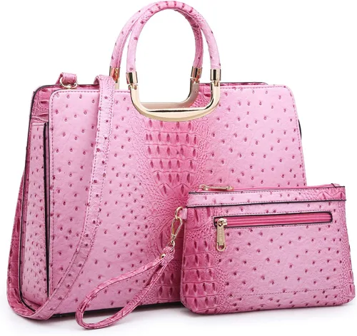 Vista 13 de Bolso de mano para mujer con asa superior, bolso de hombro, bolso tipo tote, cartera con billetera a juego 2-azul cocodrilo