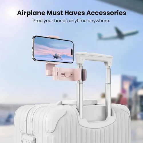 Vista 2 de Klearlook - Paquete de 2 soportes universales para teléfono de avión, soporte giratorio de 360° para mesa y escritorio de bandeja de avión, soporte