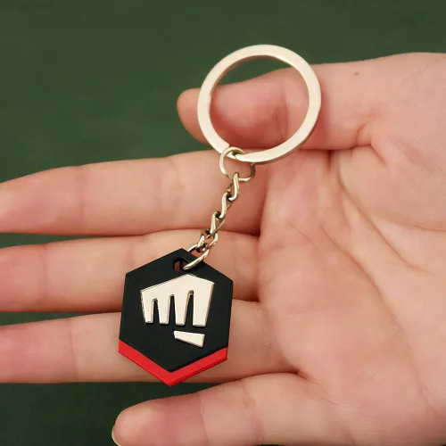Vista 2 de LONGHE Juego Valorant Vandal Riot Fists Sign Llavero Modelo Juguetes Regalo Escritorio Decoración Mochila Colgante Regalo, Gris