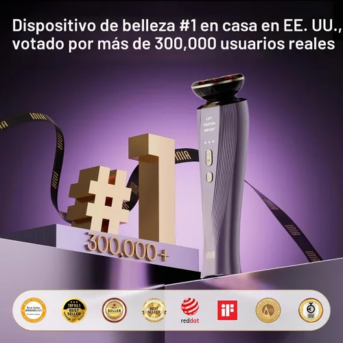 Vista 2 de INIA FLARE - Dispositivo facial de microcorriente 3 en 1, terapia de luz