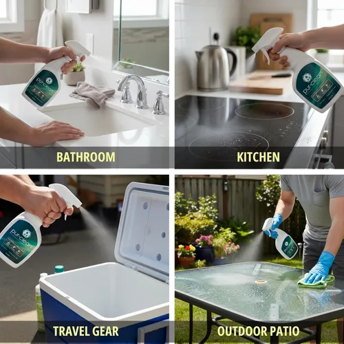 Vista 3 de EvaClean PurClean Limpiador multiusos, listo para usar, paquete de 2 botellas de spray de 32 onzas líquidas cada uno, desengrasante biodegradable