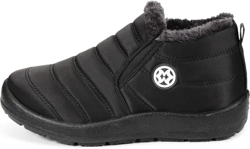 Vista 2 de Botas de nieve de invierno con forro de piel cálida para mujer, impermeables, botines al aire libre, zapatos cómodos para mujer