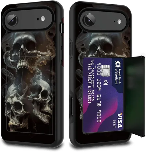 Vista 11 de Funda para tarjetas de crédito, doble capa híbrida a prueba de golpes, protección contra caídas con función atril para iPhone 17 de 6.3 pulgadas