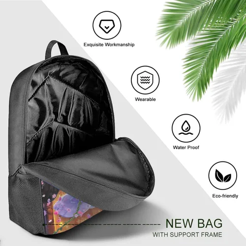 Vista 5 de Linda mochila de anime impresa en 3D de dibujos animados Mirabel, mochilas grandes, unisex, bolsa de viaje deportiva, regalos de 17 pulgadas