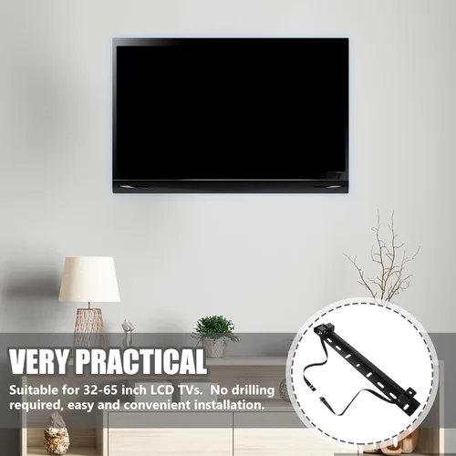 Vista 2 de No Drill TV Wall Mount Bracket for 32-65 Inch LCD Tvs, L-Shaped