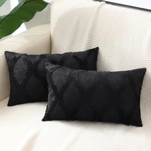 Vista 54 de decorUhome - Juego de 2 fundas de cojín decorativas para primavera de 16 x 16 pulgadas, fundas de almohada afelpadas de lana y piel sintética suave