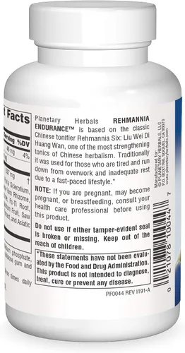 Vista 2 de Planetary Herbals Tabletas Rehmannia Endurance, 75
