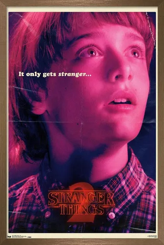 Vista 12 de Netflix Stranger Things: Season 2 - Póster de pared de Will Wall, 22.4 pulgadas de largo x 14.7 pulgadas, versión enmarcada de madera de granero