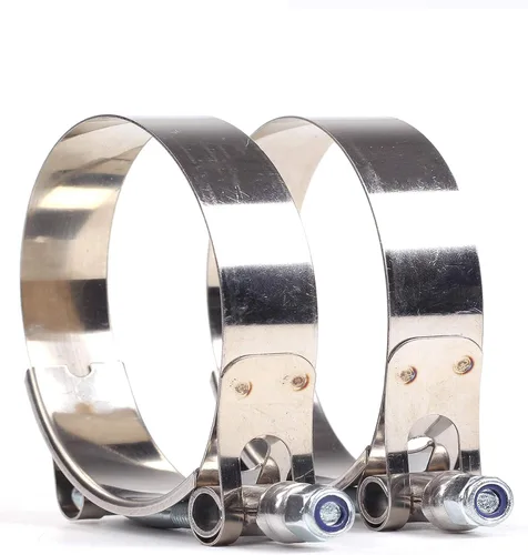 Vista 13 de 2 piezas de abrazaderas de acero inoxidable con perno en T de 1 pulgada (32 mm - 37 mm) para entrada turbo de intercooler