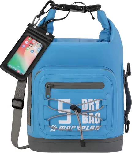 Vista 91 de MORXPLOR Bolsa seca impermeable, 5L/10L/20L/30L/40L/55L Mochila seca con funda impermeable para teléfono para natación, kayak