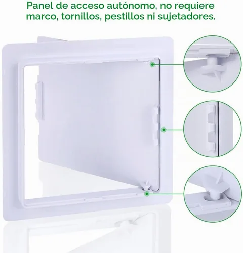 Vista 3 de Panel de acceso de fontanería para paneles de yeso, puerta de acceso de plástico de 6 x 6 pulgadas, panel de acceso de pared extraíble, techo