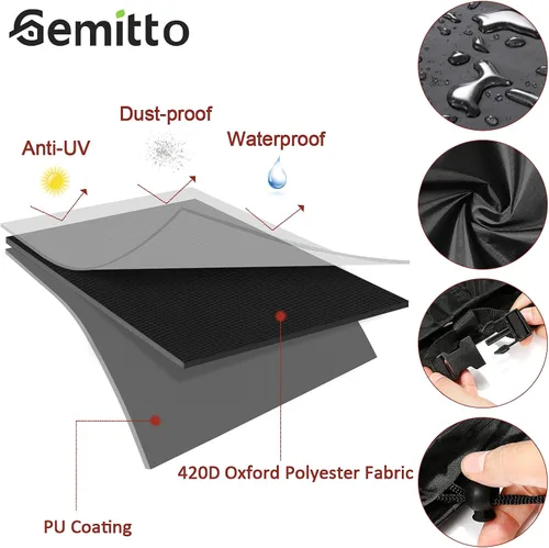 Vista 8 de GEMITTO Cubierta para Mesa de Billar de 7/8/9 Pies, Cubierta de Billar Impermeable de Tela de Poliéster para Mesa de Snooker Billar