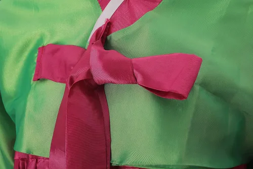 Vista 2 de XINFU Conjunto de Hanbok tradicional coreano para mujer, vestido colorido de manga larga, disfraz de cosplay Greenrosy