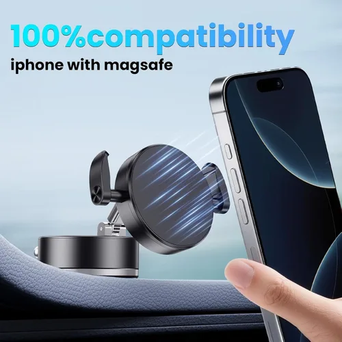 Vista 4 de Soporte magnético para teléfono de coche con ventosa fuerte, soporte universal de 360 para teléfono celular para iPhone 16 Pro Max, accesorios