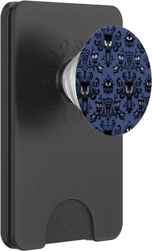 Vista 8 de Spooky papel pintado pop Socket Halloween – popsockets agarre y soporte para teléfonos y tabletas, Negro