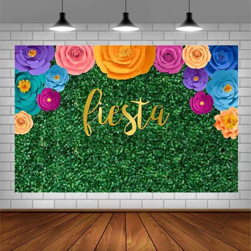 Vista 3 de Sendy Telón de fondo de fiesta mexicana de 10 x 7 pies para fotografía, festival, fiesta de cumpleaños, suministros de decoración de Cinco de Mayo