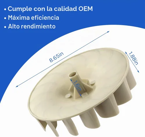 Vista 6 de Rueda de ventilación de secadora 694089 de FreeCat, ensamblaje de ventilación de secadora de repuesto compatible con secadoras Kenmore y Whirlpool