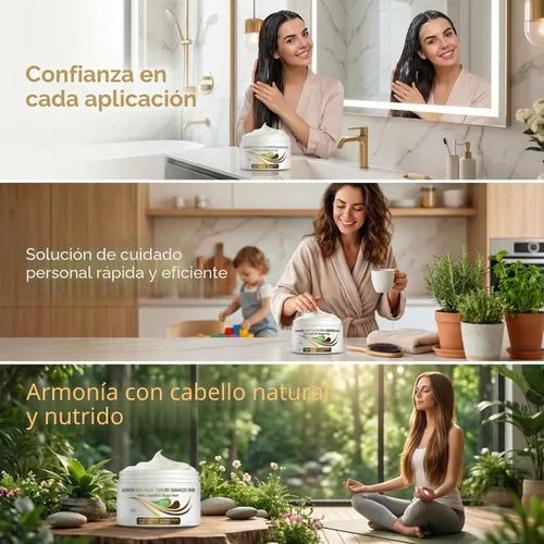 Vista 7 de VITAMINS hair cosmetics Mascarilla capilar de queratina, tratamiento de queratina reparadora de proteínas, acondicionador profundo para cabello