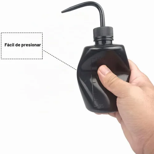Vista 6 de 2 botellas de plástico de lavado de seguridad de 250 ml 8.5 oz, color negro