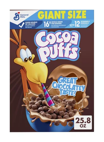 Vista 14 de Cocoa Puffs, Cereal de desayuno con chocolate, hecho con grano entero, 10.4